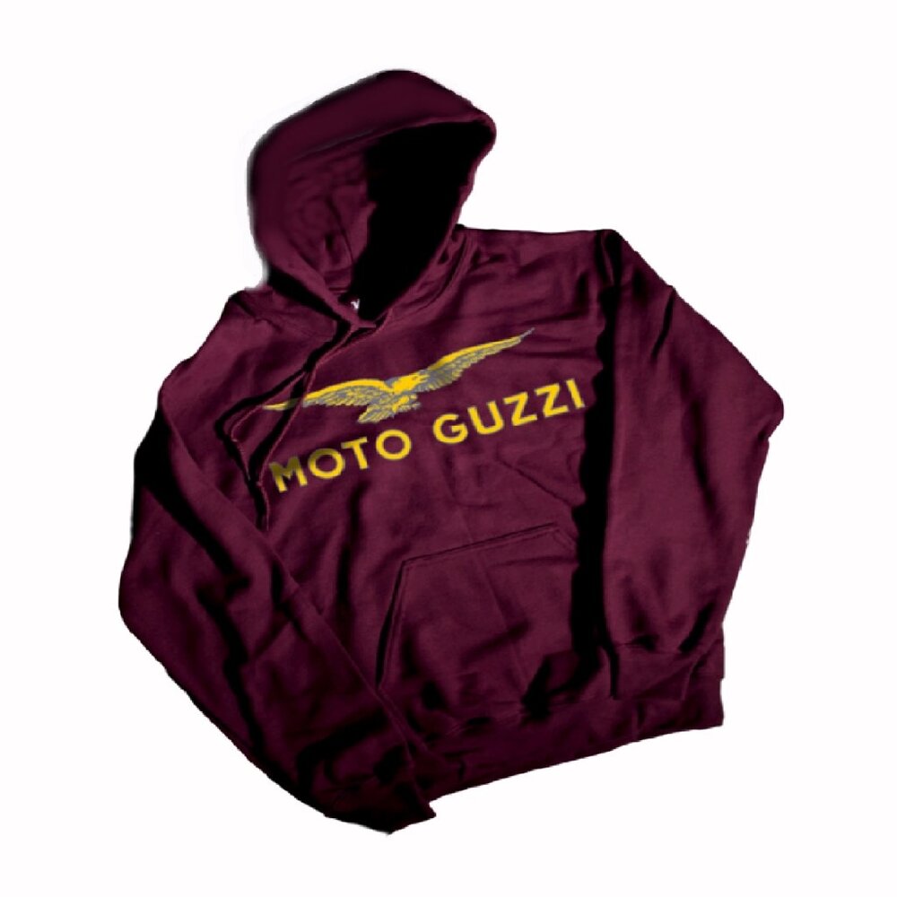 Moto Guzzi Logo Maroon Pullover Hoodie - NEW Fast Ship